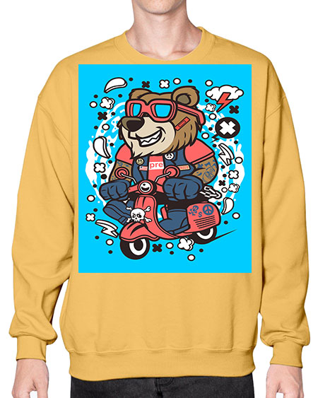 bear scooterist 41# - bears - animals- Sweatshirt - Crew