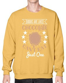 books are like chocolate cant eat just one 57# - chocolate- Sweatshirt - Crew