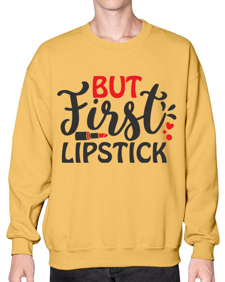 but first lipstick Style 160# -makeup Sweatshirt - Crew