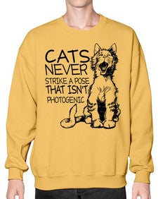 cats never strike a pose that isnt photogenic - cats- Sweatshirt - Crew