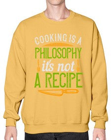 cooking is a philosophyits not a recipe 129# - cooking- Sweatshirt - Crew