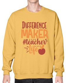 difference maker teacher life 710# - teacher- Sweatshirt - Crew