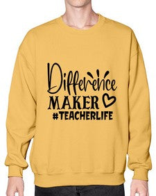 difference maker teacherlife Style 121# - teacher- Sweatshirt - Crew