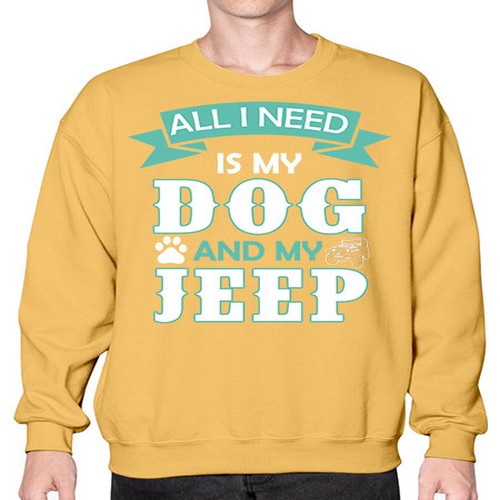 dog and jeep 74# - dogs- Sweatshirt - Crew