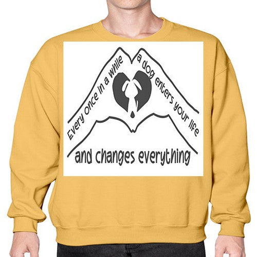 dog changes everything 75# - dogs- Sweatshirt - Crew