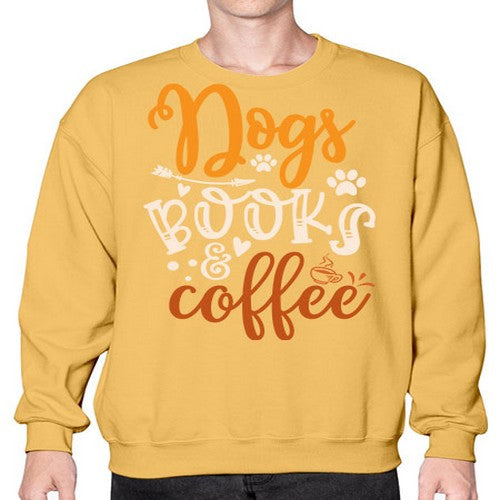 dogs books coffee 130# - dogs- Sweatshirt - Crew