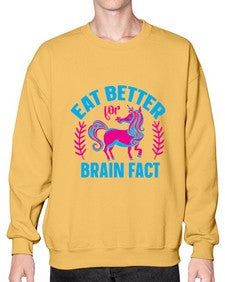 eat better for brain fact 119# - unicorn- Sweatshirt - Crew