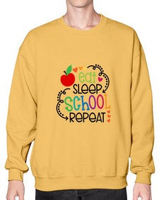 eat sleep school repeat 45# - general school- Sweatshirt - Crew