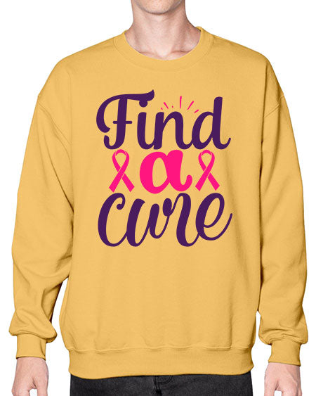 find a cure - breast cancer- Sweatshirt - Crew