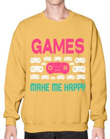 games make me happy 96# - video games- Sweatshirt - Crew
