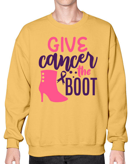 give cancer the boot Style 11# - breast cancer- Sweatshirt - Crew