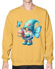 gnome with butterfly 20# - gnome- Sweatshirt - Crew