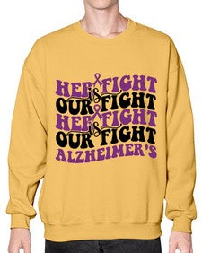 her fight is our fight alzheimer s 156# - alzheimers- Sweatshirt - Crew
