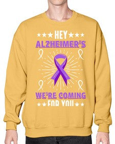 hey alzheimeers were coming for you 157# - alzheimers- Sweatshirt - Crew
