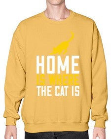 home is where the cat is Style 49# - cats- Sweatshirt - Crew