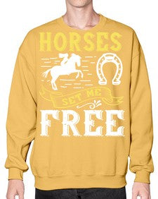 horses set me free Style 39# - horse- Sweatshirt - Crew