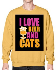i love beer and cats 1137# - beer- Sweatshirt - Crew