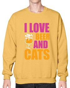 i love beer and cats 1138# - beer- Sweatshirt - Crew