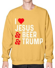 i love jesus beer and trump 1140# - beer- Sweatshirt - Crew