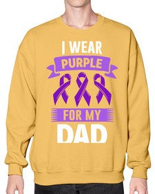i wear purple for dad 169# - alzheimers- Sweatshirt - Crew