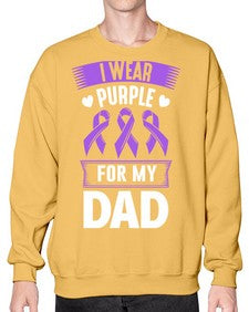 i wear purple for dad 170# - alzheimers- Sweatshirt - Crew