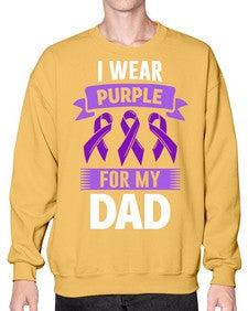 i wear purple for my 187# - alzheimers- Sweatshirt - Crew