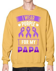 i wear purple for papa 174# - alzheimers- Sweatshirt - Crew
