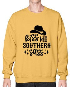 kiss me southern sass 711# - western- Sweatshirt - Crew