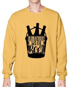 life is better with beer 1312# - beer- Sweatshirt - Crew