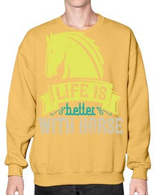 life is better with horse Style 29# - horse- Sweatshirt - Crew