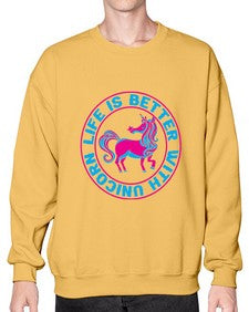 life is better with unicorn 251# - unicorn- Sweatshirt - Crew