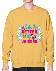 life is better with unicorn 252# - unicorn- Sweatshirt - Crew