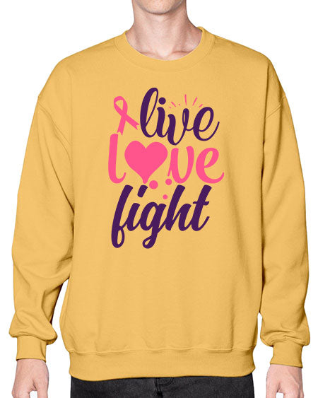 live love fight Style 8# - breast cancer- Sweatshirt - Crew