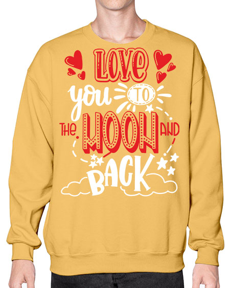 love you to the moon and back 4# - moon- Sweatshirt - Crew