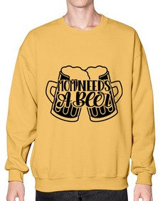 mom needs a beer 1393# - beer- Sweatshirt - Crew