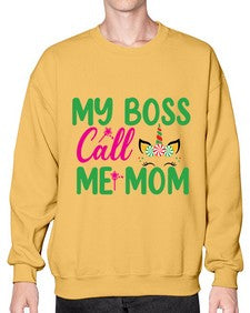 my boss call me mom 311# - unicorn- Sweatshirt - Crew