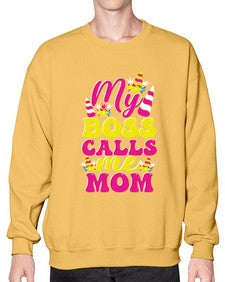 my boss calls me mom 312# - unicorn- Sweatshirt - Crew