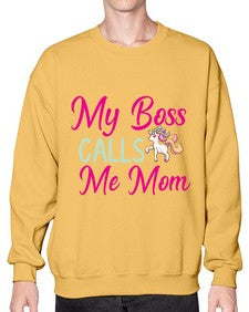 my boss calls me mom 313# - unicorn- Sweatshirt - Crew