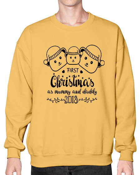 my first christmas bear family black 193# - bears - animals- Sweatshirt - Crew