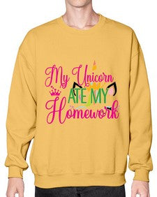 my unicorn ate my homework 319# - unicorn- Sweatshirt - Crew