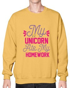 my unicorn ate my homework 324# - unicorn- Sweatshirt - Crew