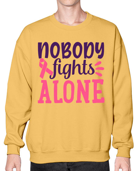 nobody fights alone Style 6# - breast cancer- Sweatshirt - Crew