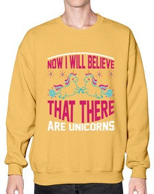 now i will believe that there are unicorns 332# - unicorn- Sweatshirt - Crew