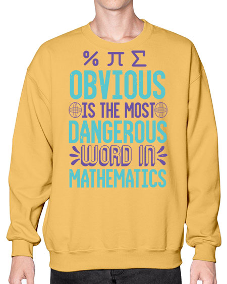 obvious is the most dangergou word in math 37# - pi- Sweatshirt - Crew