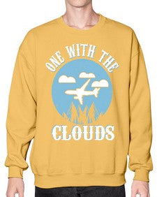 one with the clouds  34# - airplane- Sweatshirt - Crew