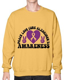 peace love cure alzheimer s awareness 206# - alzheimers- Sweatshirt - Crew
