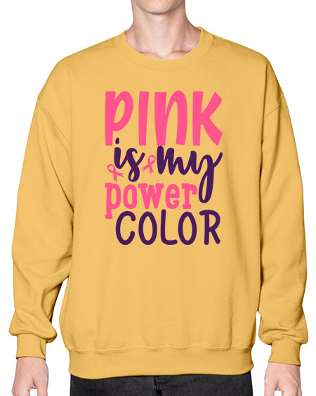 pink is my power color Style 5# - breast cancer- Sweatshirt - Crew