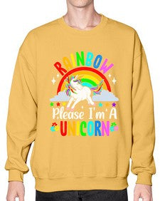 rainbow please im a unicorn 364# - unicorn- Sweatshirt - Crew