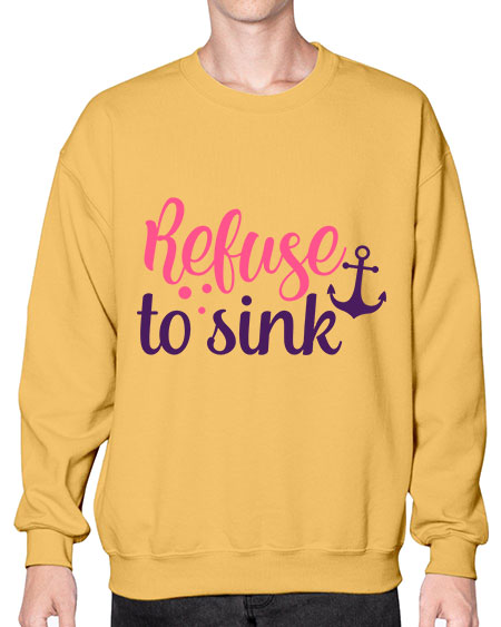 refuse to sink Style 4# - breast cancer- Sweatshirt - Crew
