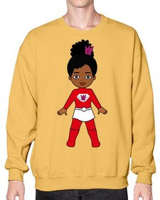 super kids girl 5# - black girls or women- Sweatshirt - Crew